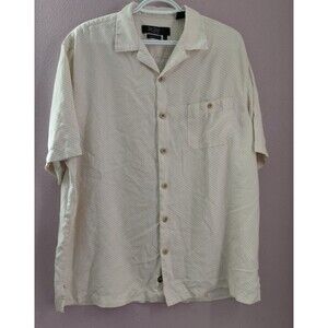 Nat Nast Luxury Orignials 100% Silk Short Sleeve Button Up Shirt Size L Vented